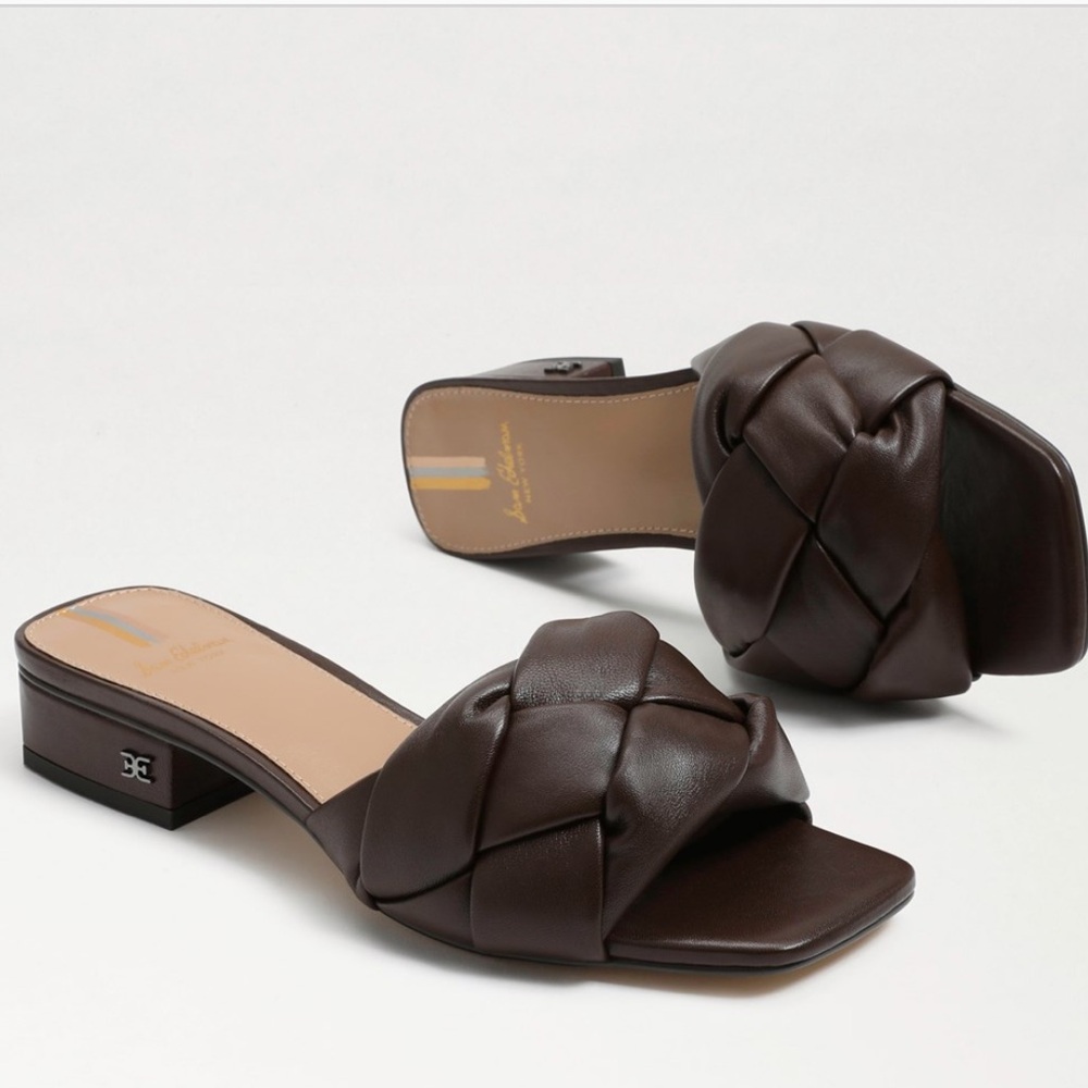 Sam Edelman Dark Brown Braided Slide Sandals